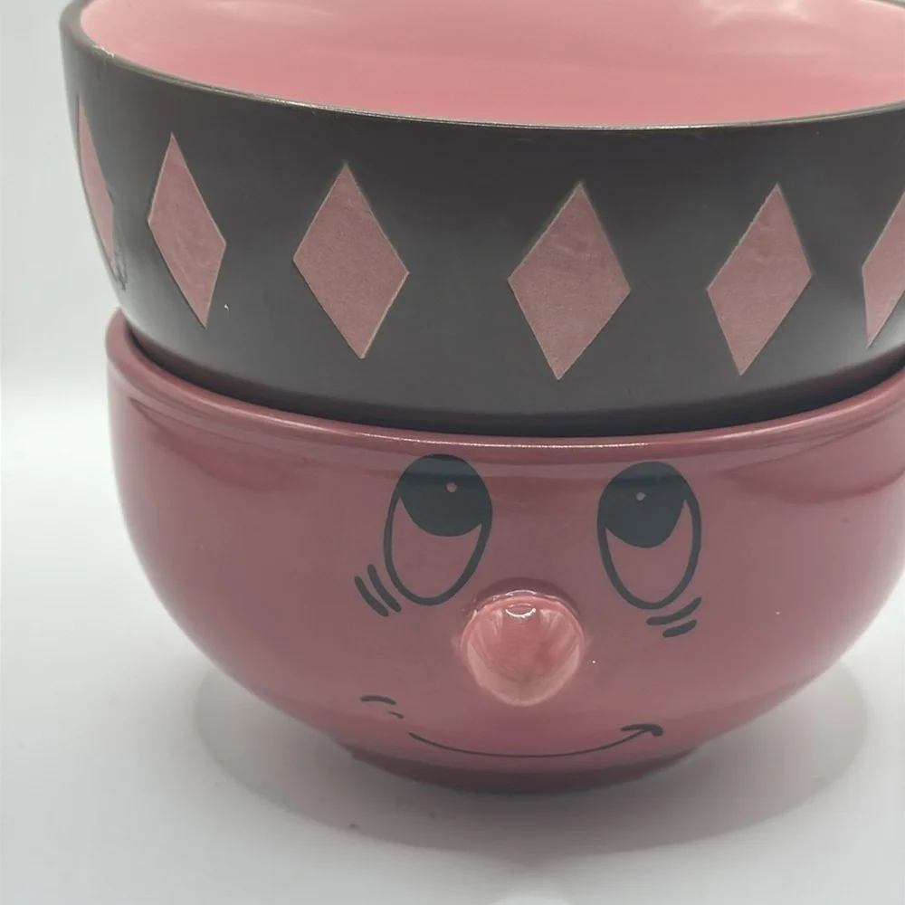 Vintage living ware funny face bowl set
